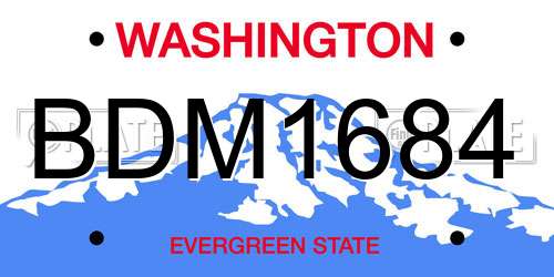 BDM1684 Washington License Plate