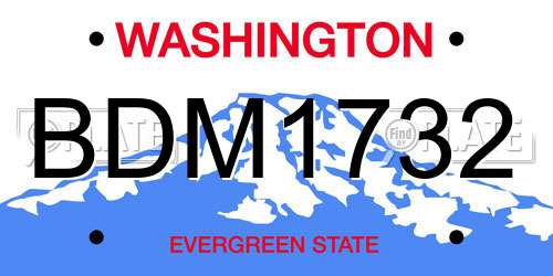 BDM1732 Washington License Plate