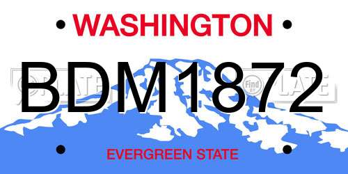 BDM1872 Washington License Plate