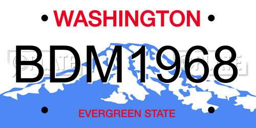 BDM1968 Washington License Plate