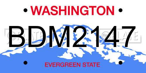BDM2147 Washington License Plate