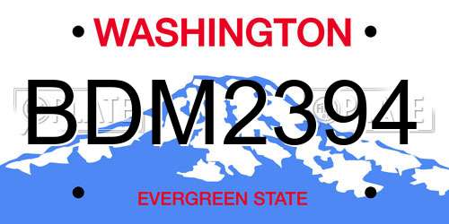 BDM2394 Washington License Plate