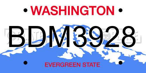 BDM3928 Washington License Plate