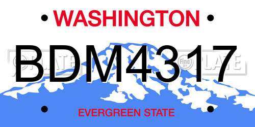 BDM4317 Washington License Plate