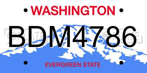 BDM4786 Washington License Plate