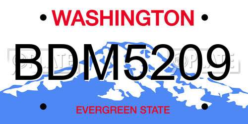 BDM5209 Washington License Plate