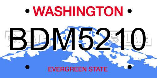 BDM5210 Washington License Plate