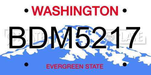 BDM5217 Washington License Plate