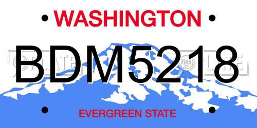 BDM5218 Washington License Plate