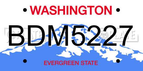 BDM5227 Washington License Plate