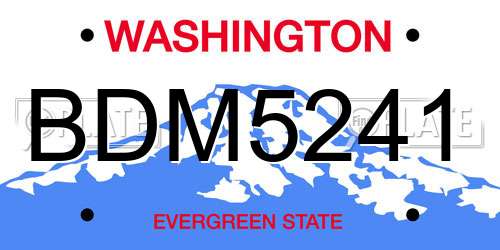 BDM5241 Washington License Plate