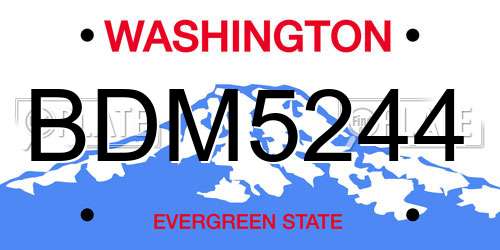 BDM5244 Washington License Plate