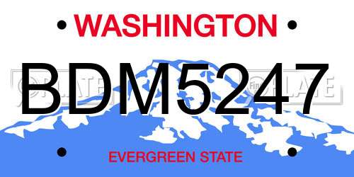 BDM5247 Washington License Plate
