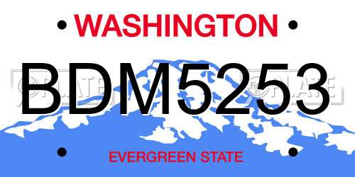 BDM5253 Washington License Plate
