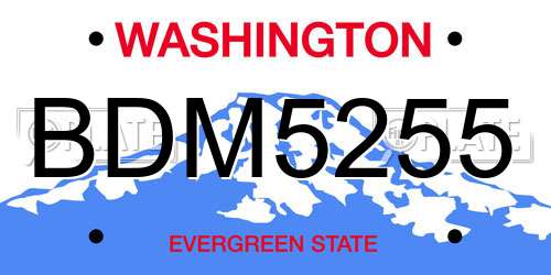 BDM5255 Washington License Plate