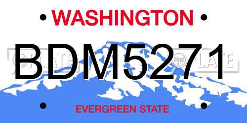 BDM5271 Washington License Plate