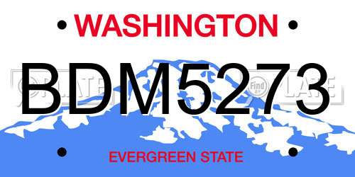 BDM5273 Washington License Plate