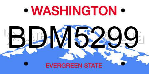 BDM5299 Washington License Plate