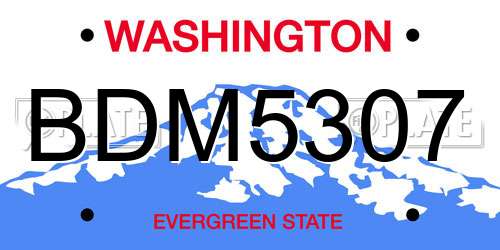 BDM5307 Washington License Plate