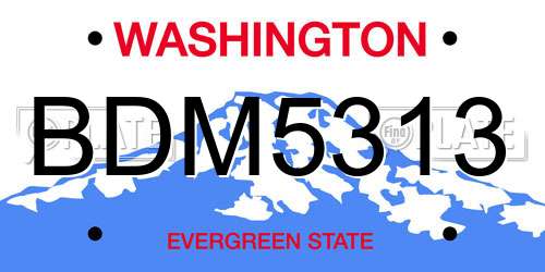 BDM5313 Washington License Plate