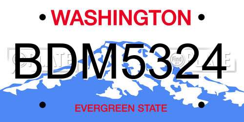 BDM5324 Washington License Plate