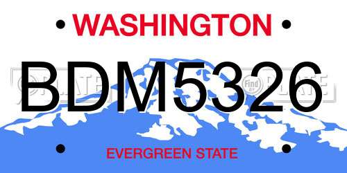 BDM5326 Washington License Plate