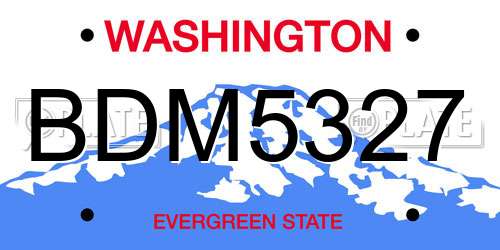 BDM5327 Washington License Plate