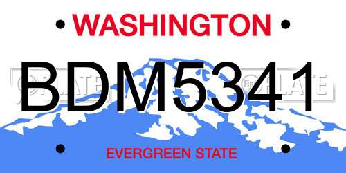 BDM5341 Washington License Plate