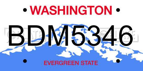 BDM5346 Washington License Plate