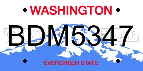 BDM5347 Washington License Plate