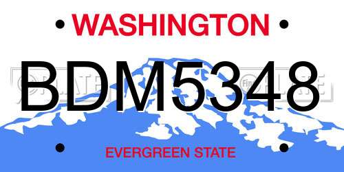 BDM5348 Washington License Plate