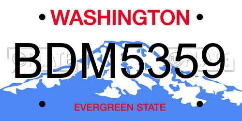 BDM5359 Washington License Plate