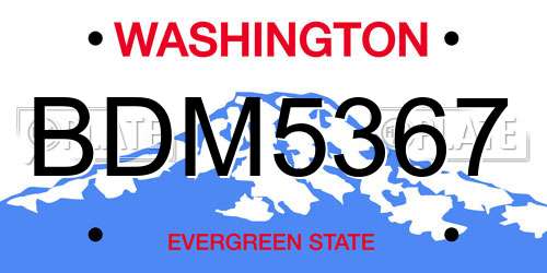 BDM5367 Washington License Plate