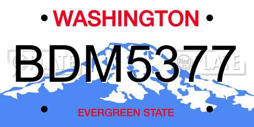 BDM5377 Washington License Plate