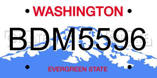 BDM5596 Washington License Plate