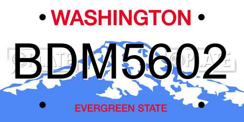 BDM5602 Washington License Plate