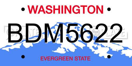BDM5622 Washington License Plate