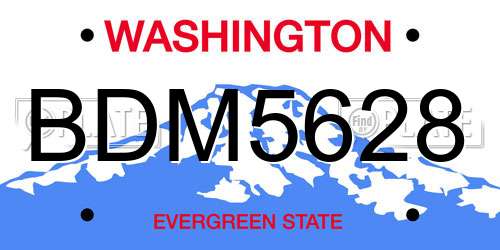 BDM5628 Washington License Plate
