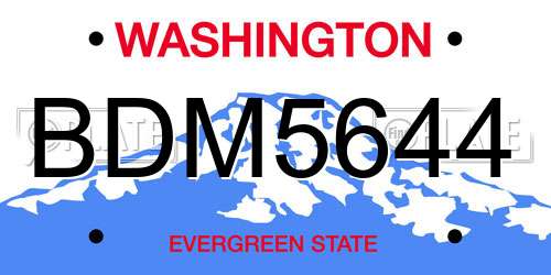 BDM5644 Washington License Plate