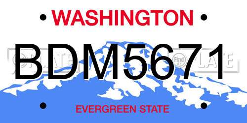 BDM5671 Washington License Plate
