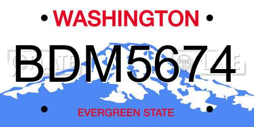 BDM5674 Washington License Plate