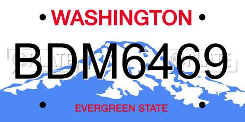 BDM6469 Washington License Plate