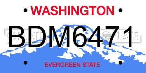 BDM6471 Washington License Plate