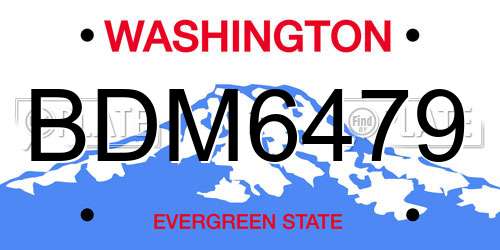 BDM6479 Washington License Plate
