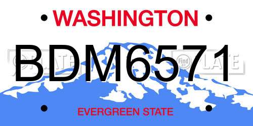 BDM6571 Washington License Plate