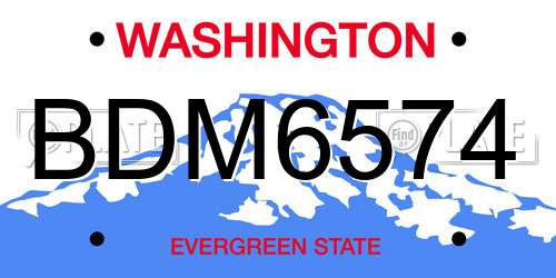 BDM6574 Washington License Plate