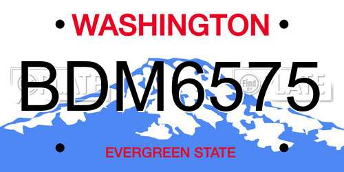 BDM6575 Washington License Plate