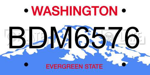 BDM6576 Washington License Plate