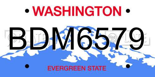 BDM6579 Washington License Plate