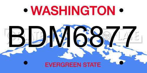 BDM6877 Washington License Plate